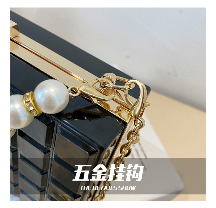 Fashion Solid Color Transparent Pearl Handle Messenger Bag display picture 22