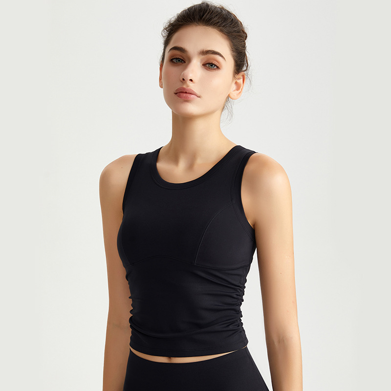 Wiman fitness chaleco deportivo fijo cojín de pecho plegado elástico fuera de vestir chaleco de yoga de secado rápido sujetador deportivo