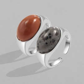 秋冬新款美拉德复古天然树脂戒指冷淡风ins简约百搭时尚指环批发