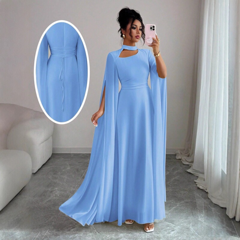 Fashionable 2025 Summer Princess Style Fresh and Sweet Women's Pullover Round Neck A-Line Slim Fit Dress for Women