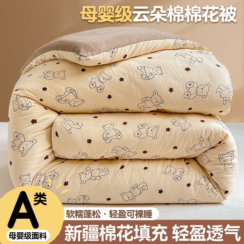 Autumn and winter quilt cloud cotton Xinjiang cotton quilt pastoral style four seasons universal single double bedding 2024 new
