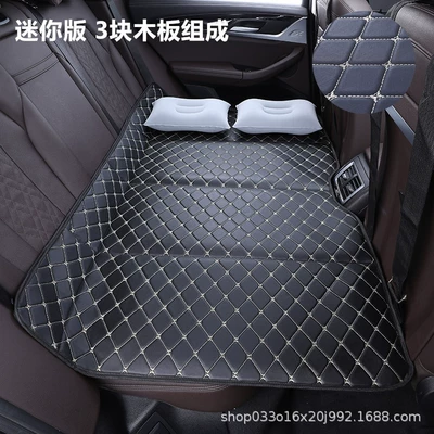 Vehicle-mounted inflatable bed, bed, rear seat mattress for sedans - black-and-beige-mini-version-10575cm-2-inflatable-pillows-storage-bag