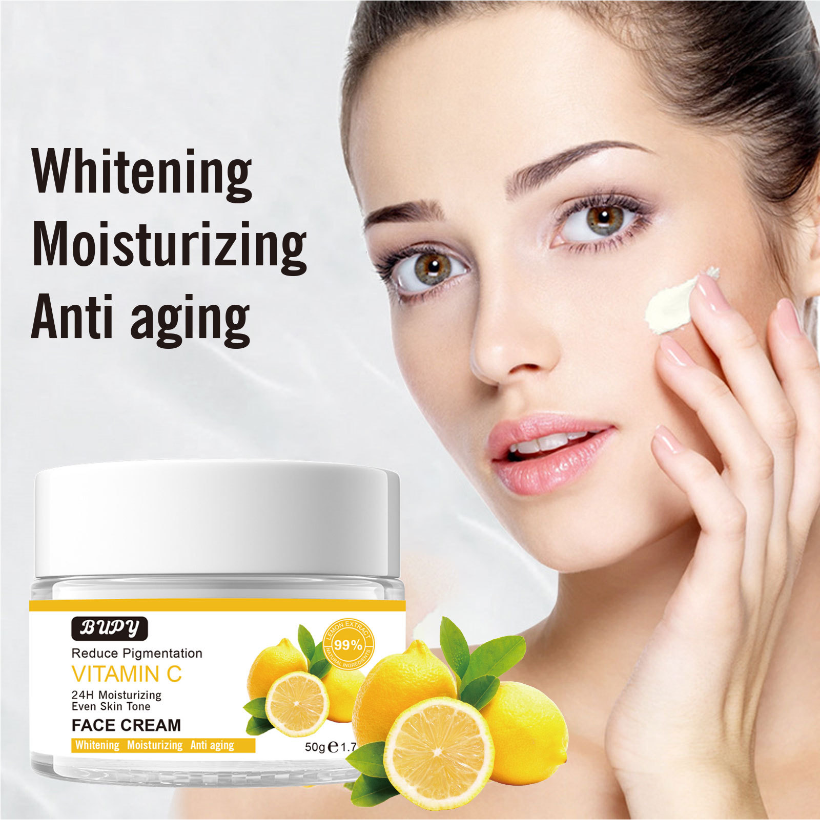 La crème pour le visage vitamine C BUPY réduit les rides, raffermit, hydrate la peau, éclaircit la pigmentation et éclaircit le ski._voghion.com