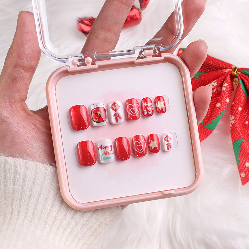 Nuevos productos estereoscópicos LIP oro ojo de gato usar uñas hechas a mano pieza de uñas pieza de uñas productos terminados lindo dibujo animado pegatinas de uñas