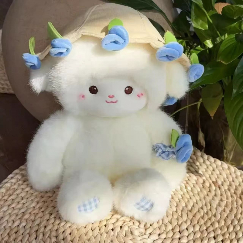 玫瑰花束小羊玩偶公仔可爱抱花睡觉抱枕毛绒玩具情人节送生日礼物|undefined