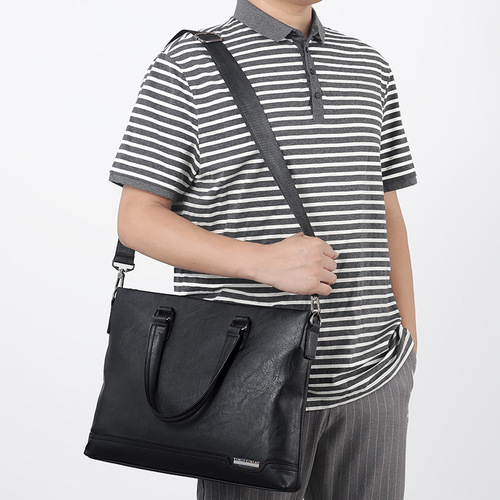 Factory Wholesale New Men's Bag Business Document Shoulder Bag Large Capacity Laptop Bag A4 Document Gift Conference Bag
