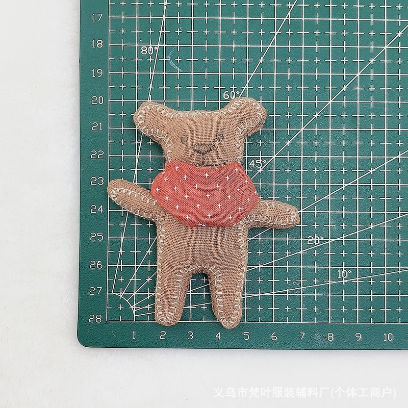 韓国漫画生地手作りウサギクマ子犬綿とリネン素材の装飾品装飾アクセサリー衣類アクセサリー|undefined