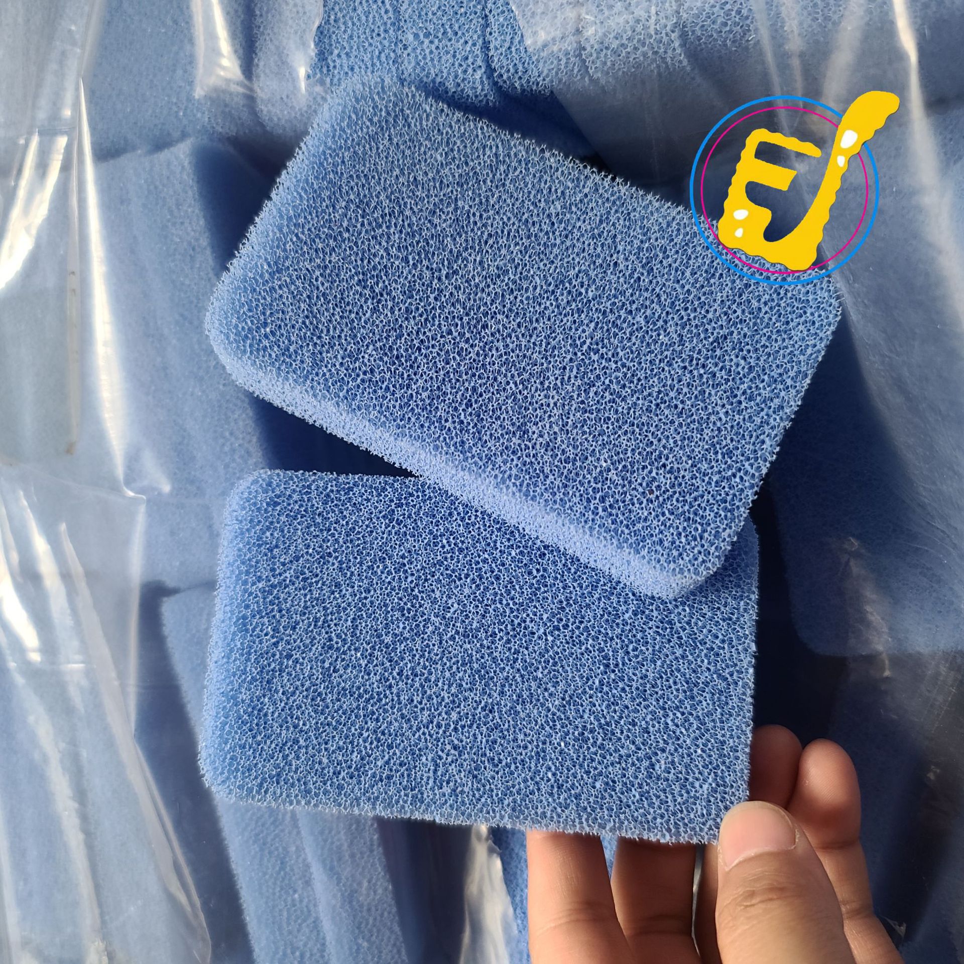 蓝色硅胶过滤海绵高密度清洁洗鞋海绵厨房洗碗刷锅去油海绵