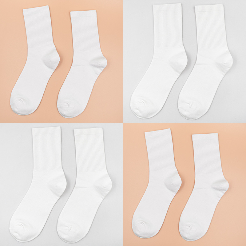 Chongde calcetines blancos medias de otoño e invierno ins moda calcetines de ternera calcetines JK calcetines de algodón puro fino algodón pila Calcetines