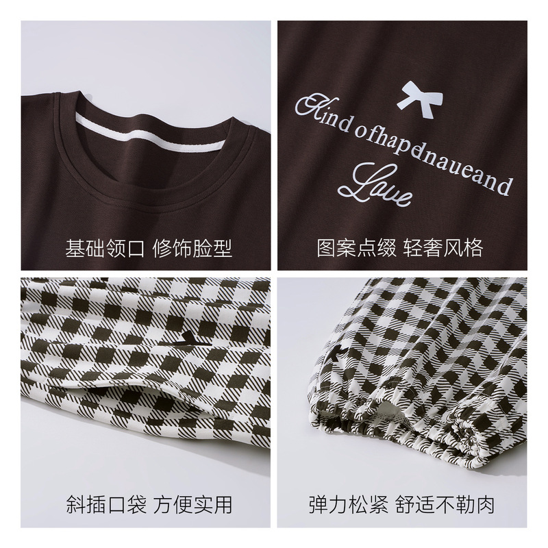 【带胸垫】抗菌棉睡衣女士纯棉长袖春秋季韩版时尚家居服套装新款|undefined