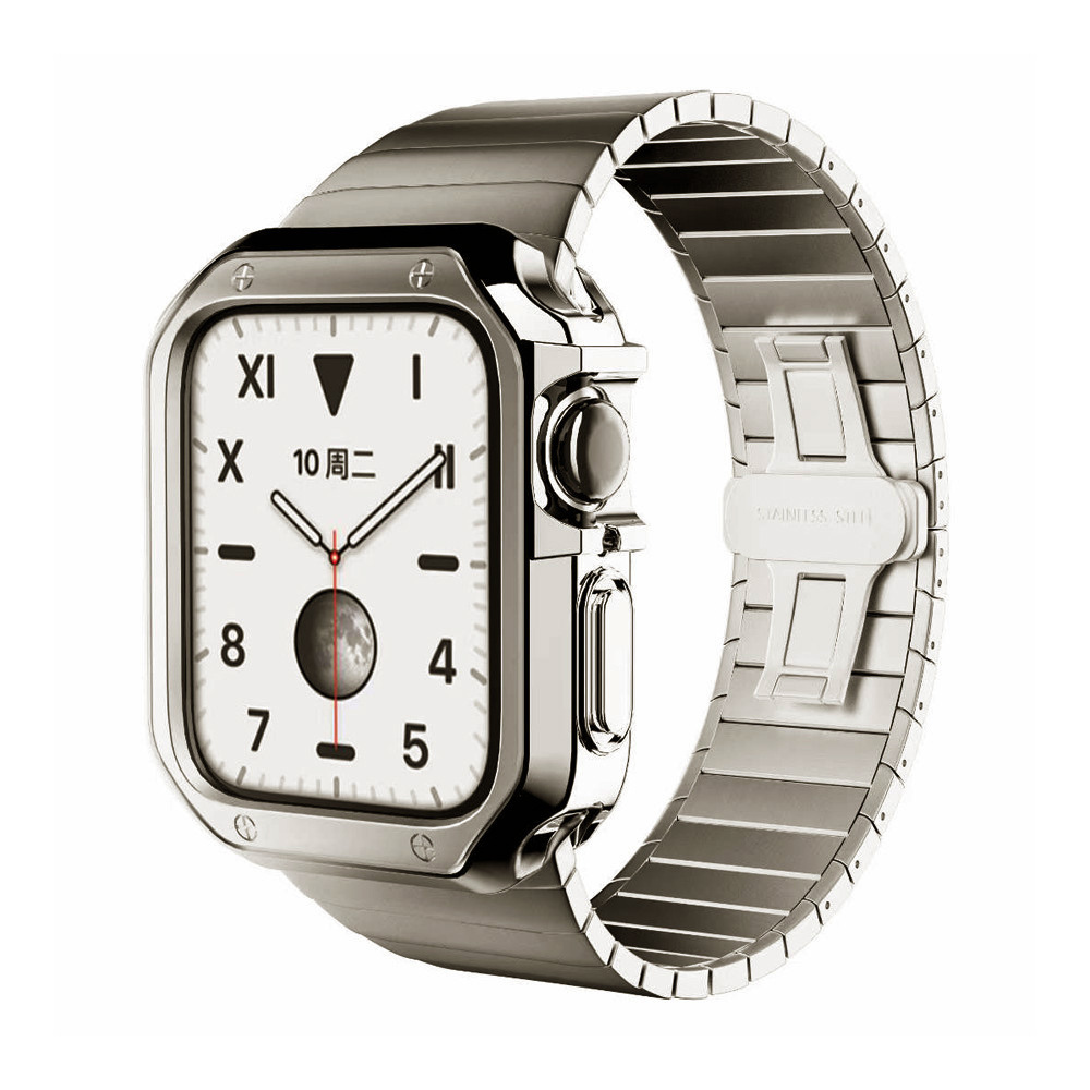 Applewatch Apple Watch 10 Ultra 8/7 correa de metal de generación con caja de galvanoplastia TPU