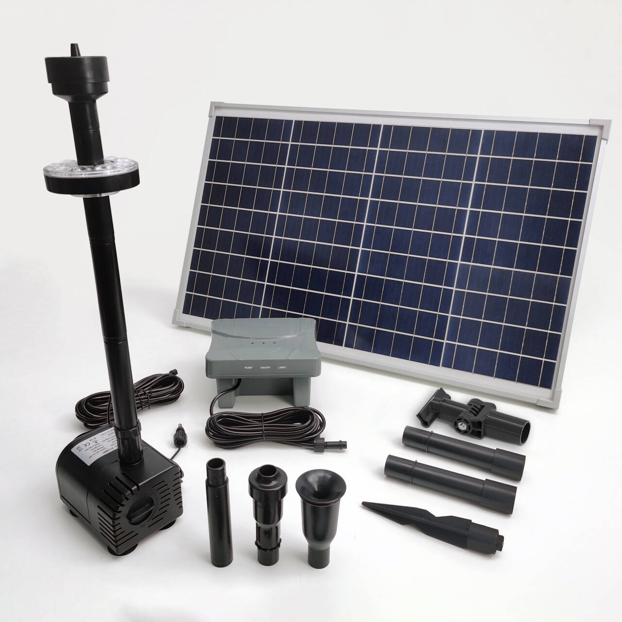 40W/18V LED灯太阳能喷泉泵带电池包花园池塘造景-SPBL40-501218D