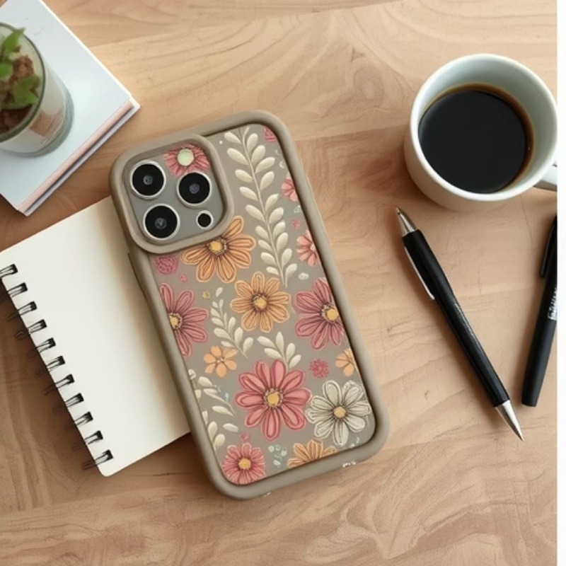 Patrón floral para Apple 16Promax funda para teléfono móvil Japón y Corea del Sur estilo ins iPhone15/14/13 Europa y América 12/