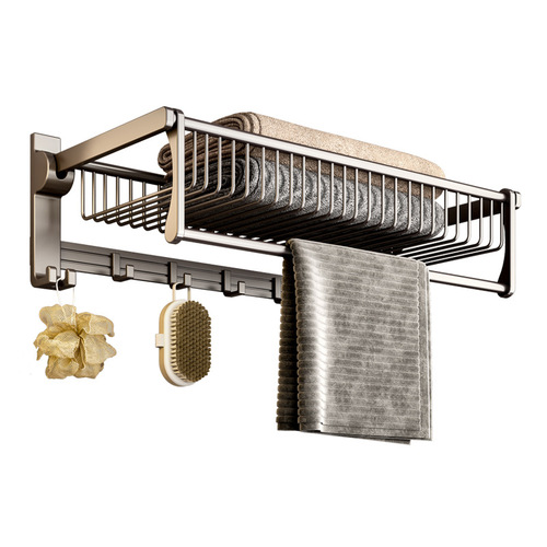 Bathroom punch-free towel rack Bathroom space aluminum pendant storage rack bath towel rack bathroom pendant towel bar