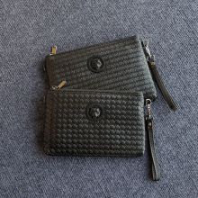 2024虎头编织手拿包男士手抓包大容量信封包薄款长款钱包软皮男包