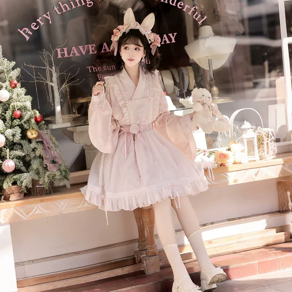 2026 Yimeng Pavilion Original White Peach Spring Story Hanfu Women's National Style Han Elements Overskirt Inner Skirt Suspender Skirt Set 9576