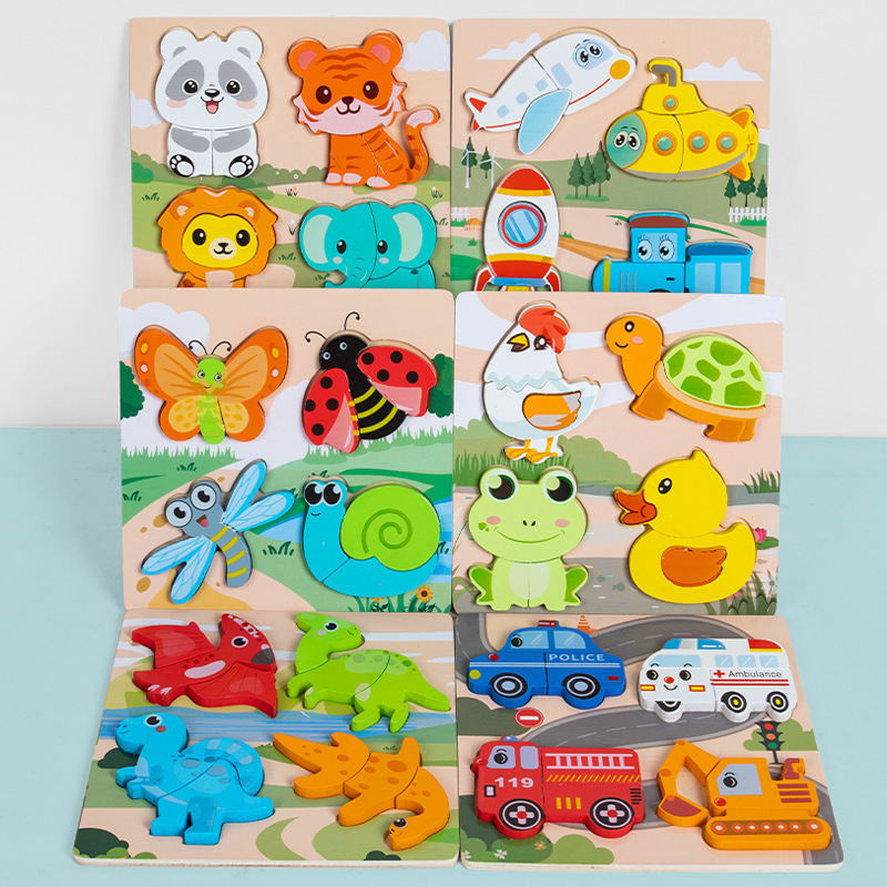 4 - en - 1 puzzle cognitivo infantil juegos de puzzle de educación temprana iluminación juegos de puzzle emparejamiento 3D puzzle transfronterizo