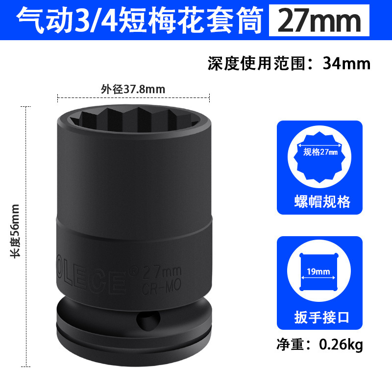 3/4インチ12角重スリーブレンチセット19mm梅建設機械自動車修理金物工具|undefined