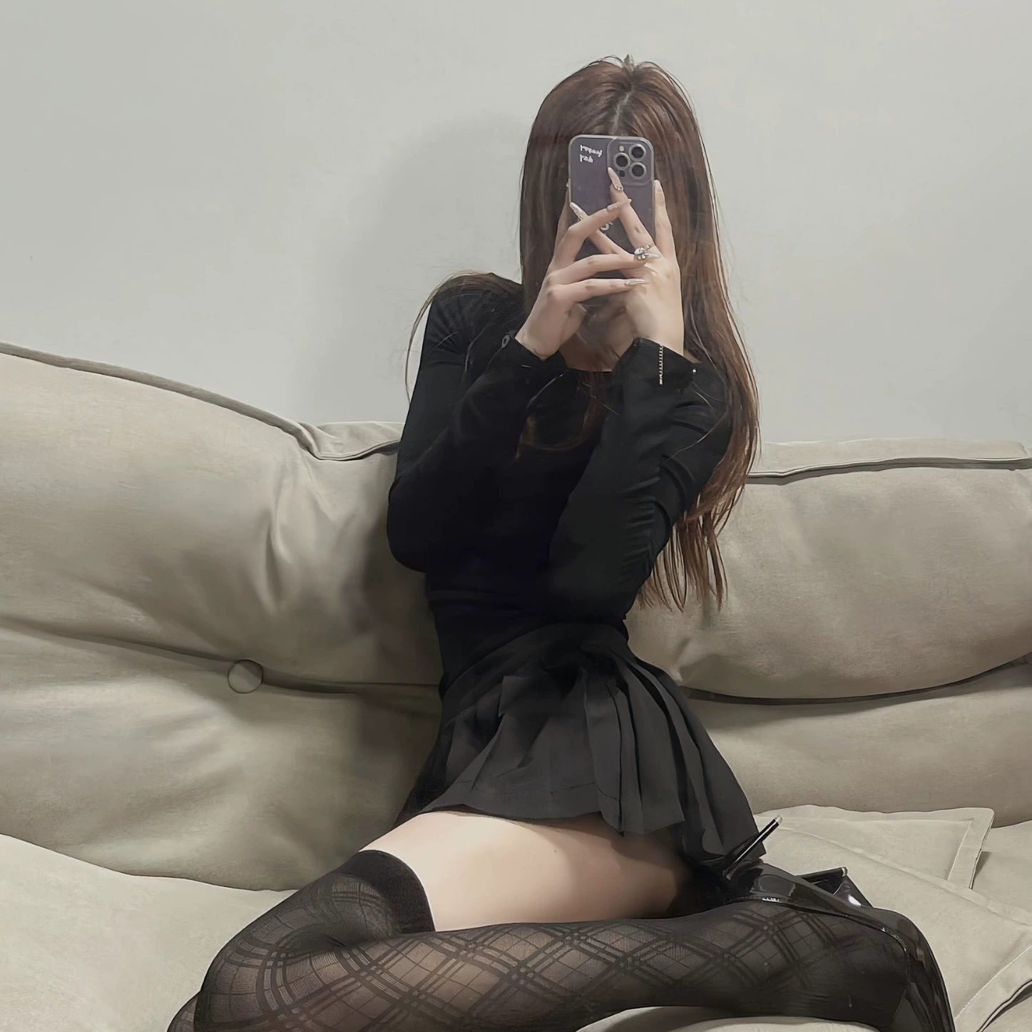 Autumn tights with diamond pattern, knee socks, lifting effect, slim fit