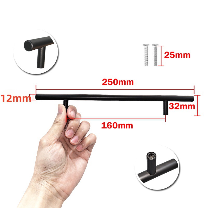 Ручка мебельная DASF A17 PLUS 160мм, черный