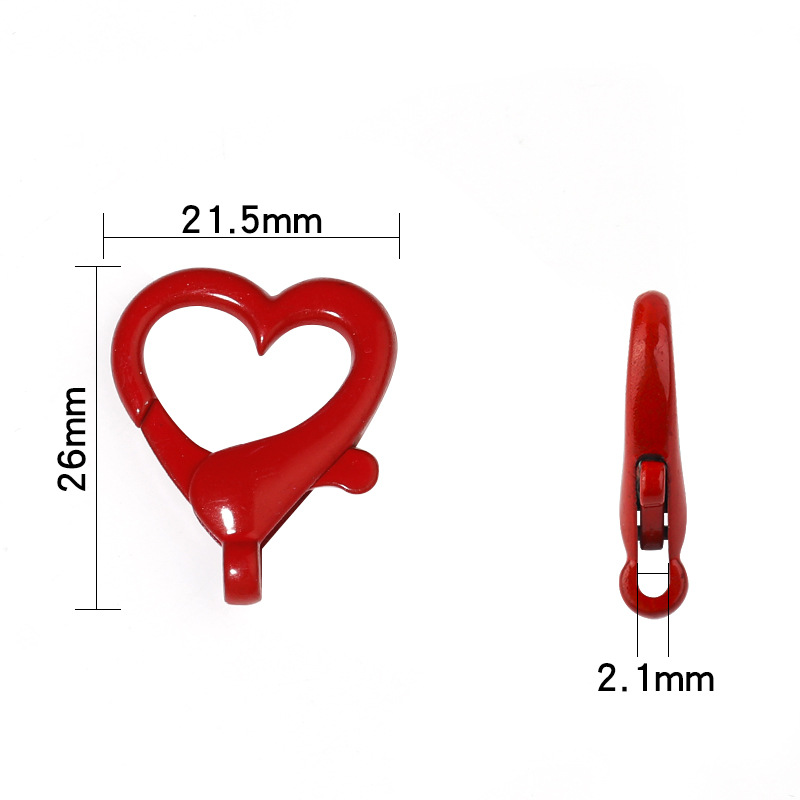 10 PCS/Package Alloy Heart Shape Lobster Clasp Simple Style display picture 3