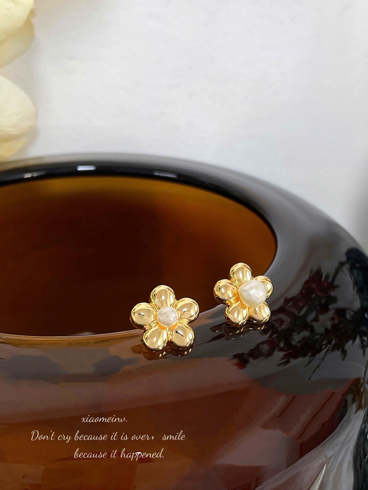 1 Pair Diameter 14mm Copper 18K Gold Plated Flower Polished Earring Findings display picture 1
