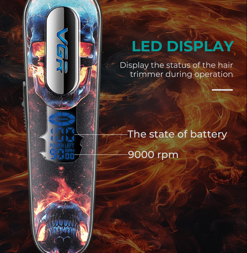Vgr Professional Electric Hair Clipper With Digital Display_voghion.com