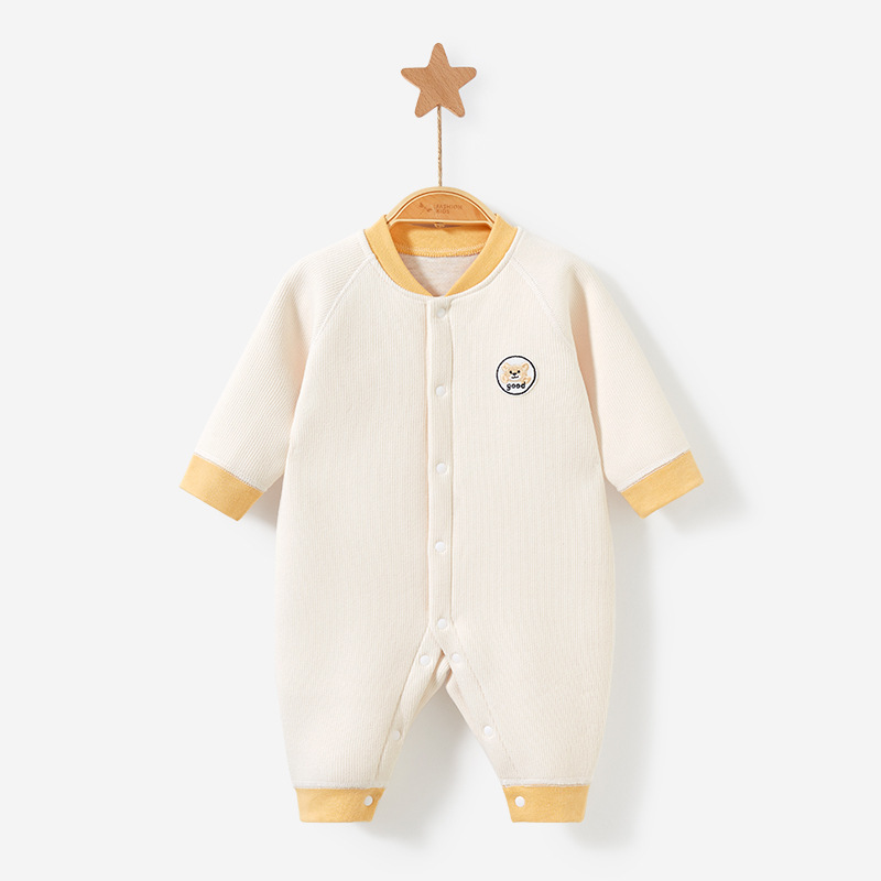 Mono para bebé para primavera, otoño e invierno, forrado de lana, cálido, adecuado para salir, conjunto unisex de otoño, pelele grueso, ropa para recién nacido.
