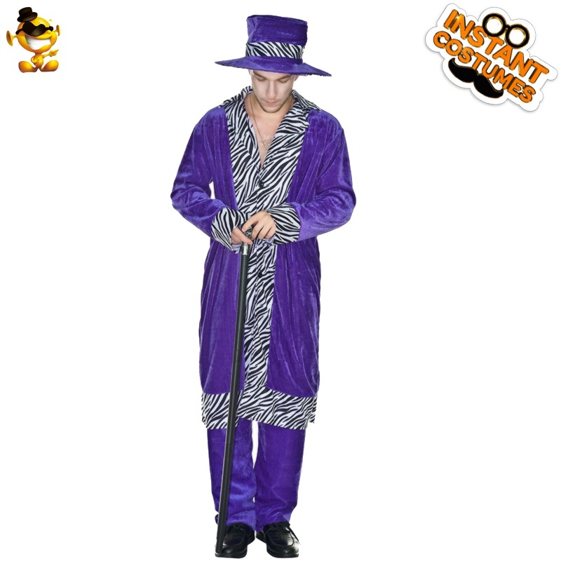 Hombres grandes parodia proxenetas mascarada ropa de fiesta de Halloween traje de rendimiento traje de fiesta