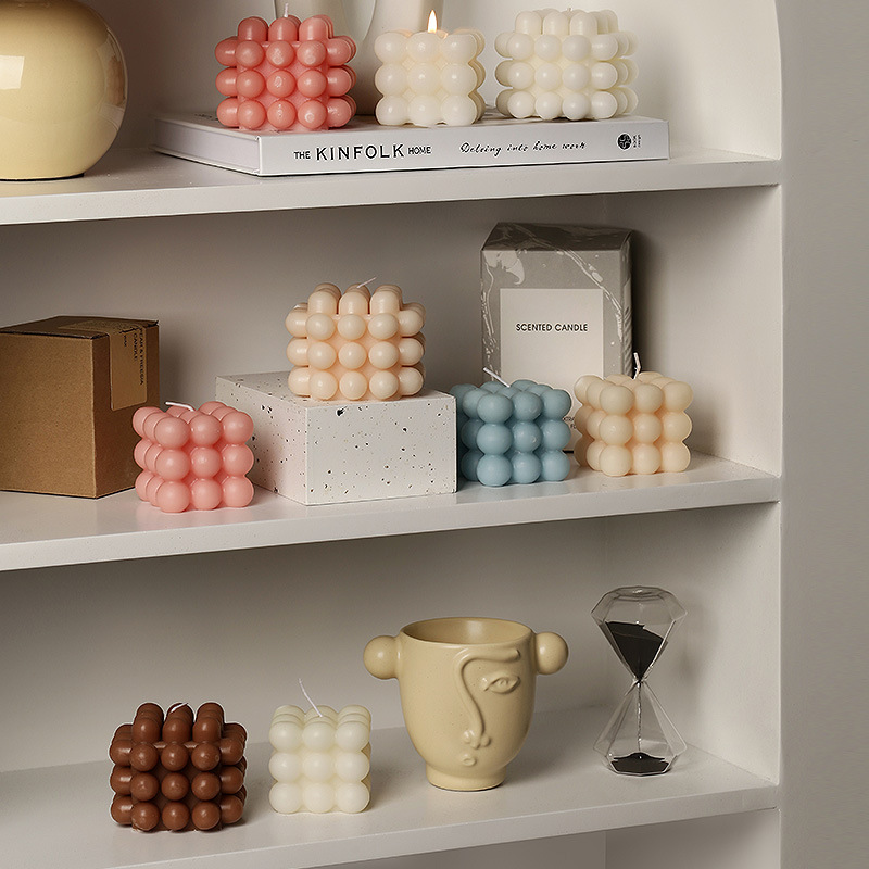 Nordic INS-style scented candle creative cube-shaped home decor small accent piece for living room bedroom aroma