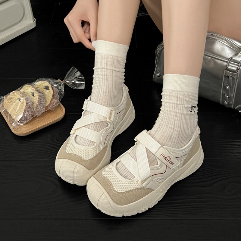Wide-Fit Outdoor Hollow-Out Hiking Dad Shoes for Women, 2026 Spring/Summer New Breathable Thick-Soled White Sports Casual Shoes Wide-Fit Outdoor Hollow-Out Hiking Dad Shoes for Women, 2026 Spring/Summer New Breathable Thick-Soled White Sports Casual Shoes