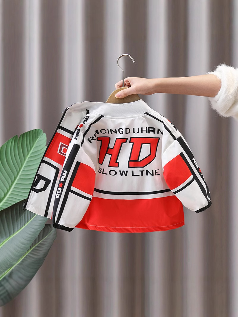 7654 chaqueta para niños primavera y otoño nueva chaqueta de estilo occidental de la calle frita ropa de primavera para niños traje de motocicleta de béisbol de moda