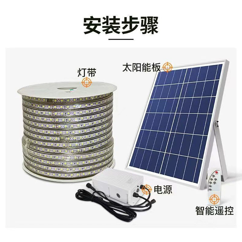 Светодиодная солнечная лента для наружного освещения, водонепроницаемая, для кемпинга, декоративная, для создания атмосферы, инженерное освещение, 24В, низковольтная, энергосберегающая