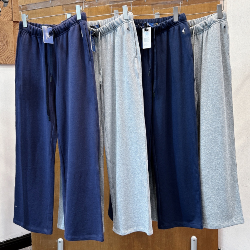 Spring and Autumn Women's Pony Embroidered Casual Pants Versatile Loose Terry Simple Sweatpants Student Straight Wide-Leg Pants