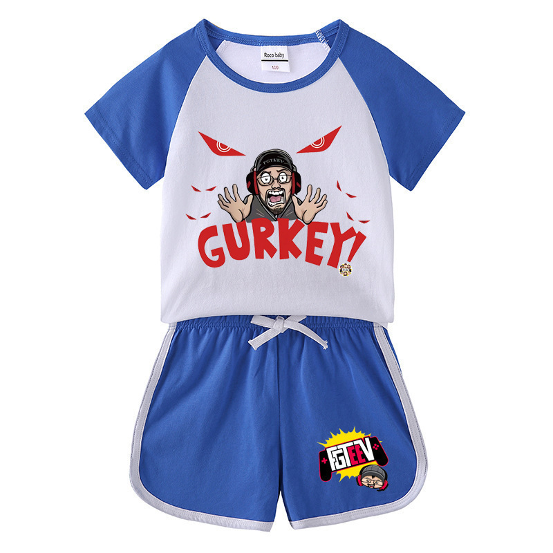 Children's Suit Summer Clothes Boys Children's Clothing FGTeeV Baby Hot Pants Short-sleeved T-shirt Shorts Casual Sports Two-piece Set Children's Suit Summer Clothes Boys Children's Clothing FGTeeV Baby Hot Pants Short-sleeved T-shirt Shorts Casual Sports Two-piece Set