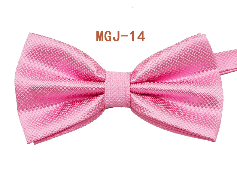 Pajarita negra de color sólido para hombre British Cube Spot Venta al por mayor Ropa formal Boda Doble pliegue Doble lazo de doble capa 27 colores