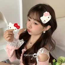 可爱蝴蝶结KT猫无痕刘海贴魔术贴甜美少女前额侧边碎发贴片头饰