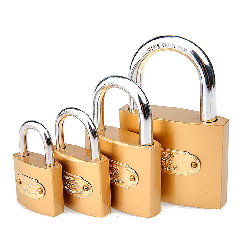 Candado de cobre de imitación genuino, cerradura antirrobo abierta simple general, gabinete impermeable y antioxidante para el hogar, cerradura pequeña con núcleo de cobre a prueba de palanca