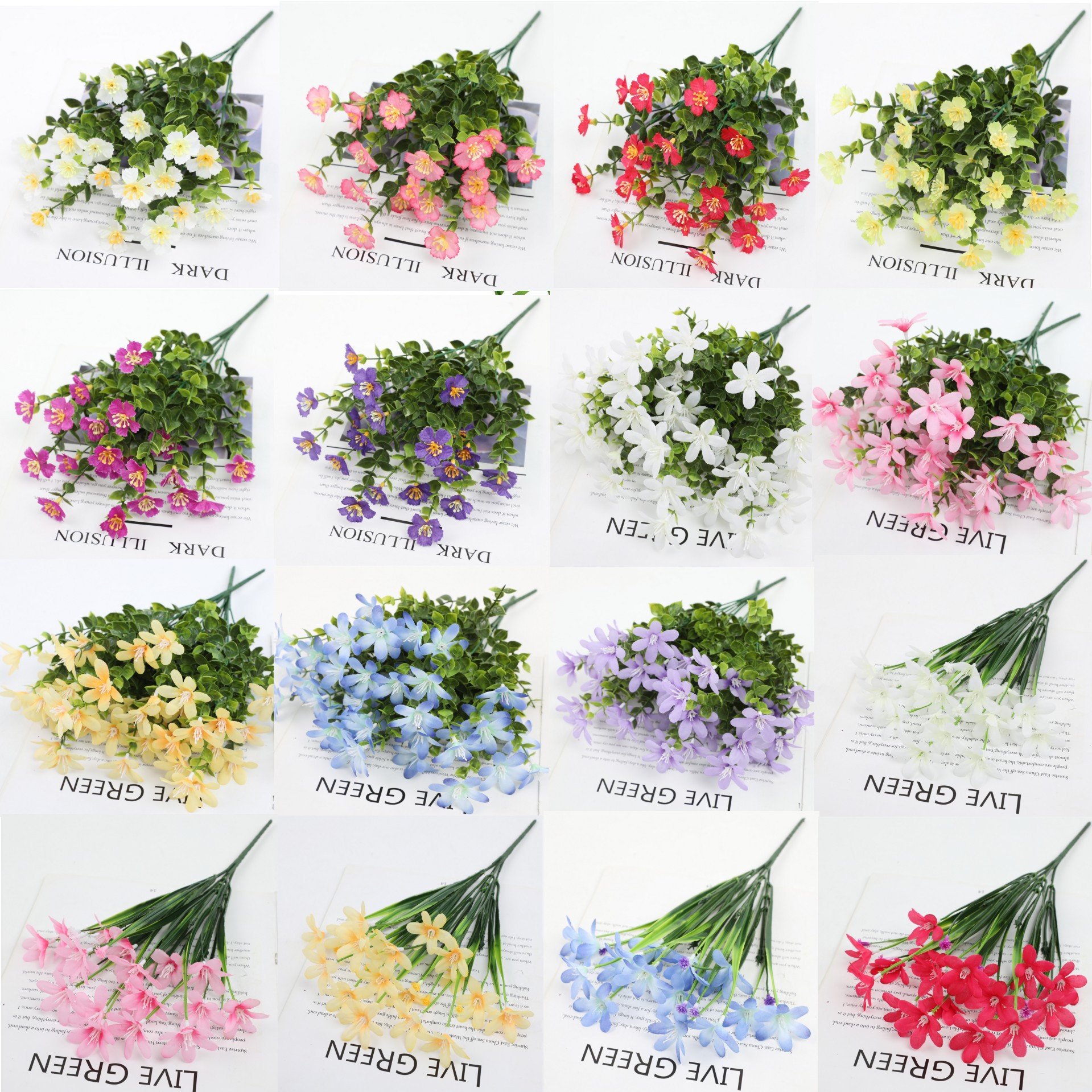 Amazon Artificial Eucalyptus Plastic Flower Artificial Eucalyptus Rose Tea Flower Engineering Decorative Flower Wholesale