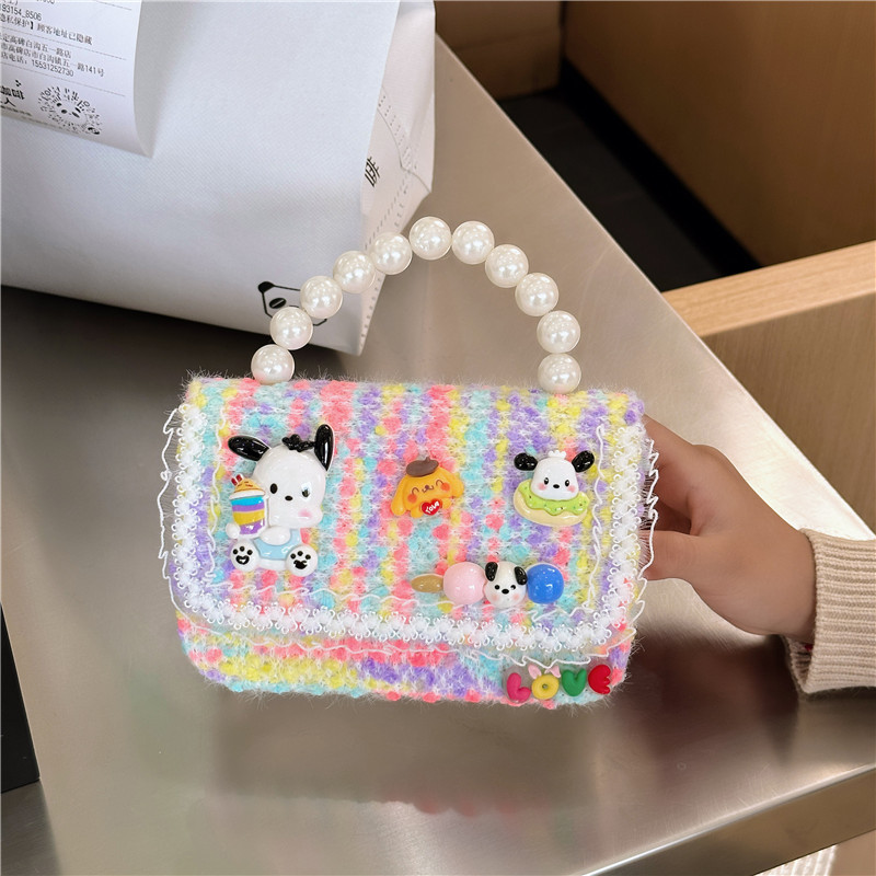 Moda Chanel estilo del todo-fósforo de los niños bolsa de moda de las mujeres de la Tela Escocesa pequeña bolsa cuadrada simple de dibujos animados bebé accesorios bolso bolsa