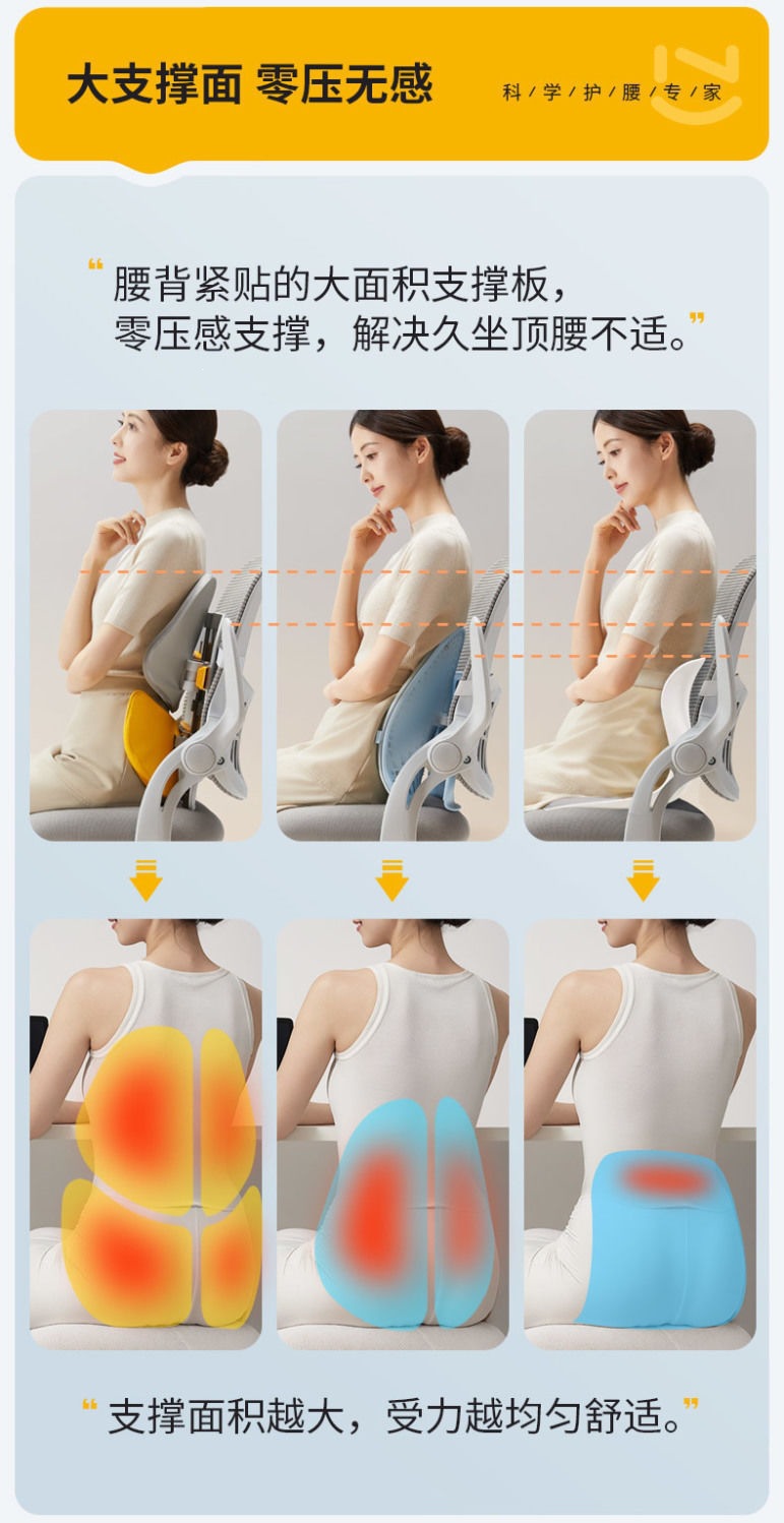 Nuo Tai Lumbar Support Cushion, Ergonomic Seat for Long Sitting, Office Chair, Car Lumbar Support, Gift