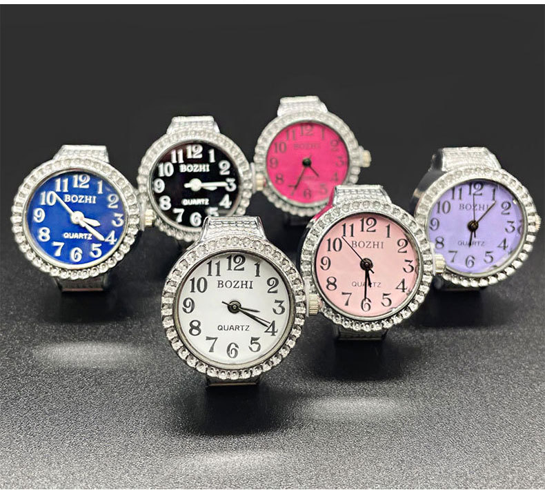22g Weight Quartz Glass Mirror Material Stainless Steel Strap Material Watch Rings Classification Retro Classic Style Round Quartz Watch Rings