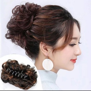 in stock Grab Clip Wig Hair Bag Ball Hair Ring Lazy Flower Bub Artificial Hair Fluffy Natural Hair Curler Hair Accessories for Women