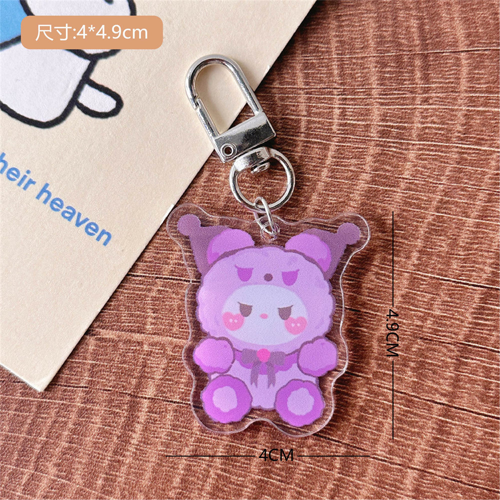 Colgante de oso con forma de corazón estilo japonés, accesorio para mochila, amuleto para niña, llavero de moda, decoración para bolso, celebridad de internet