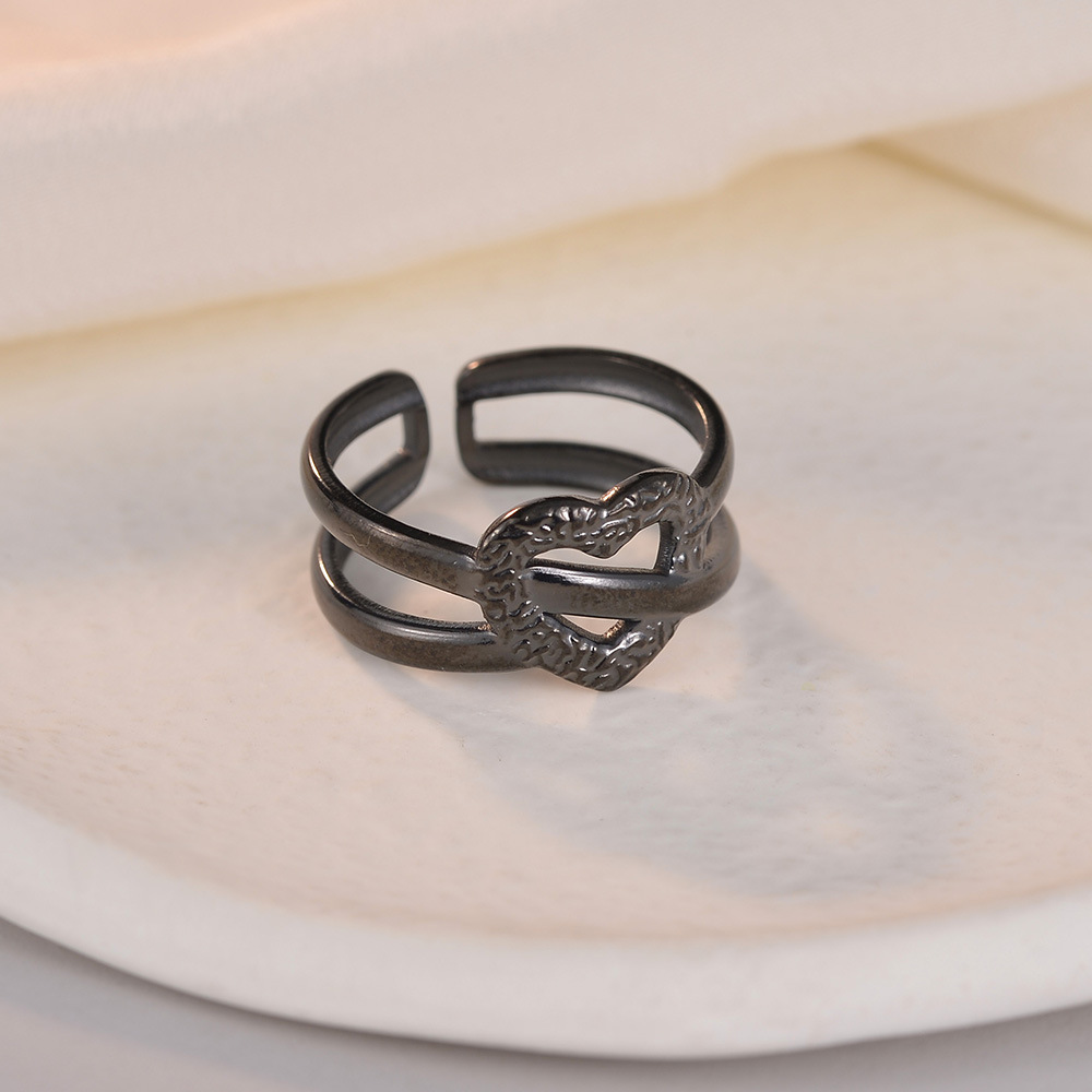 Women's lovers love ring adjustable adjustable titanium steel ring vacuum plating does not fade_voghion.com