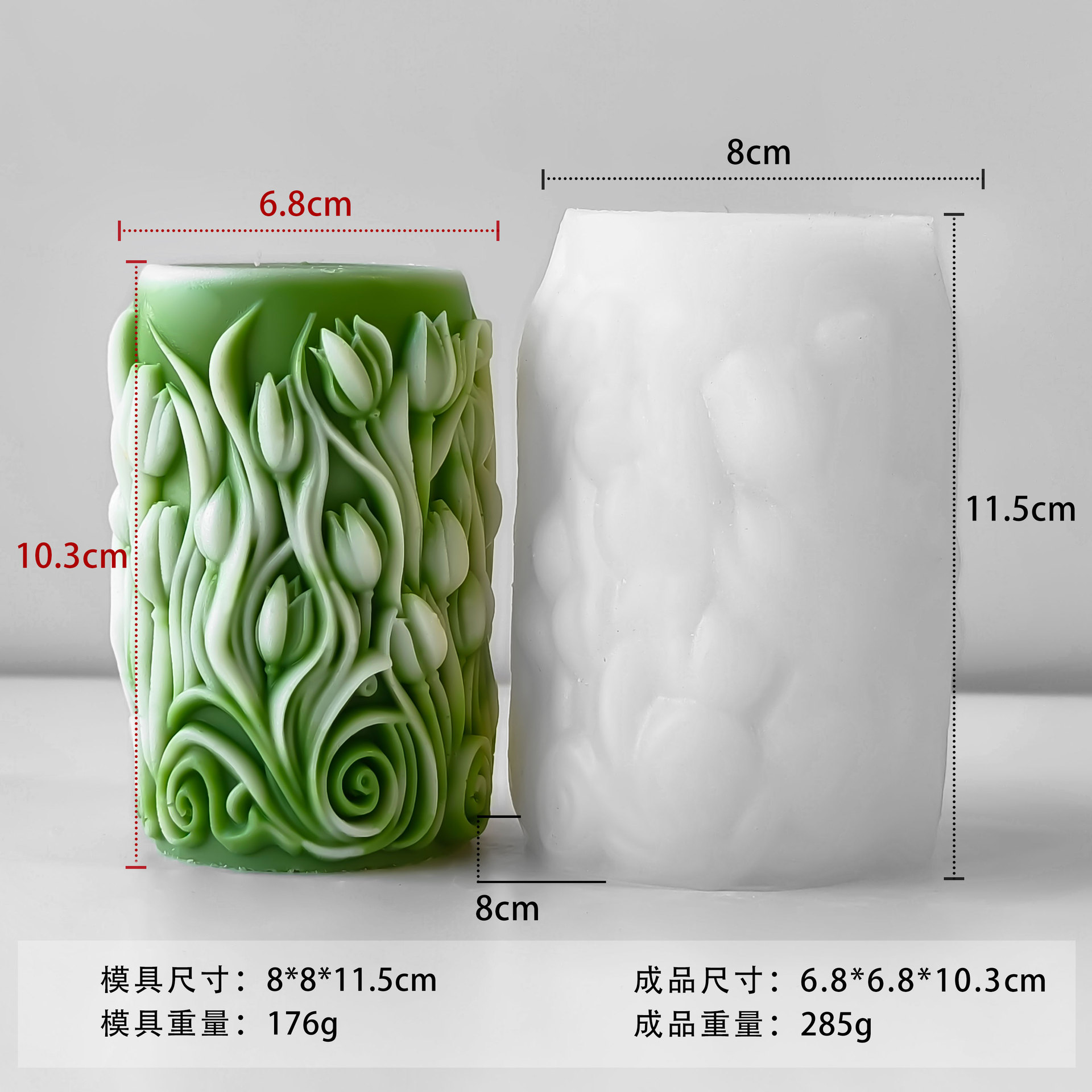 Jiahui Mei hoja columna molde diii flor relieve columna fragancia hecha a mano piedra de fragancia