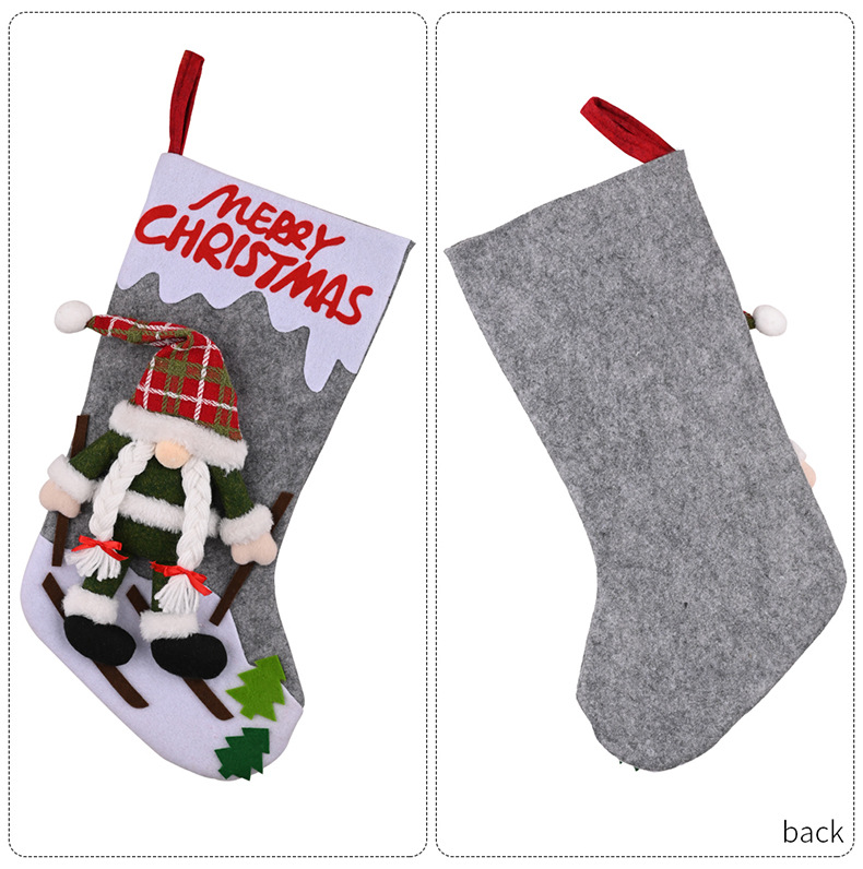 Forniture per decorazioni natalizie Bambola senza volto Calza della Befana Calzini grandi di Natale Sacchetto regalo Sacchetto regalo_voghion.com