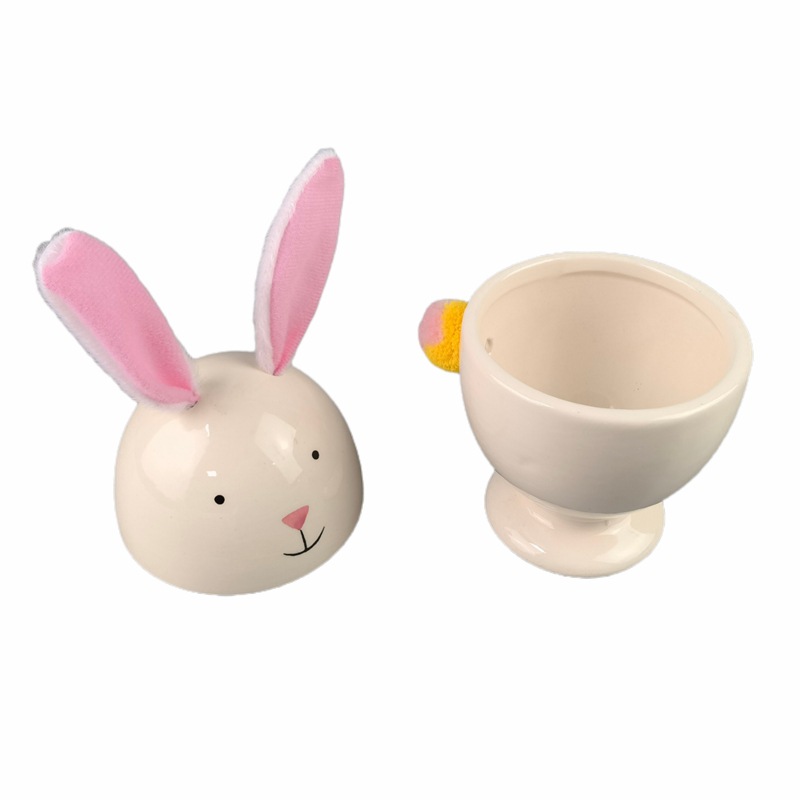 Cerámica Doce Zodiac Rabbit Decoración del hogar Tusky Big Ear Rabbit Lucky Little White Bunny Decoración de Pascua