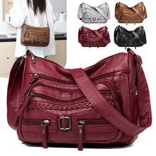包包斜挎包女新款女士软皮多隔层中老年人大容量单肩包中年妈妈包