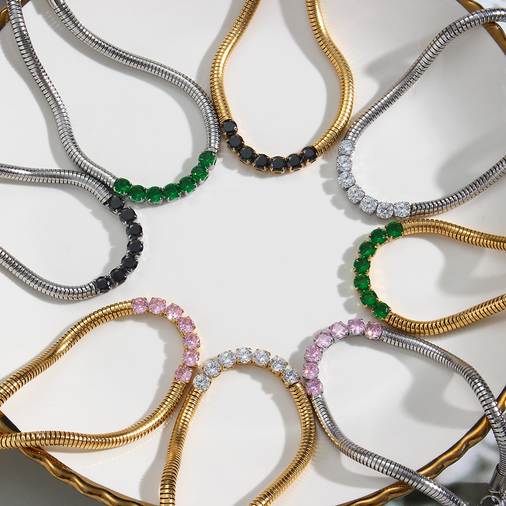 Title 3, Womens Stainless Steel Bead Thick Snake Chain ...